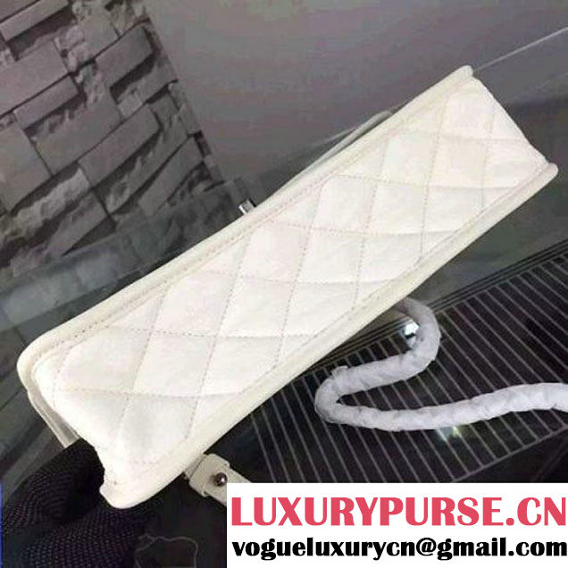 Chanel Deerskin Flap Bag White Paris 2015 (2A058-102832 )