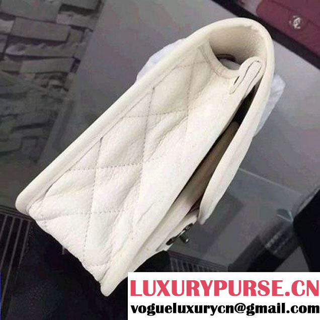 Chanel Deerskin Flap Bag White Paris 2015 (2A058-102832 )