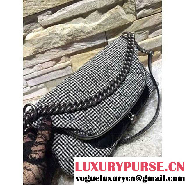 Chanel Wool And  Calfskin Flap Bag Embellished With A Tabatiere Clasp Fall-Winter 2015 (2A193-102835 )