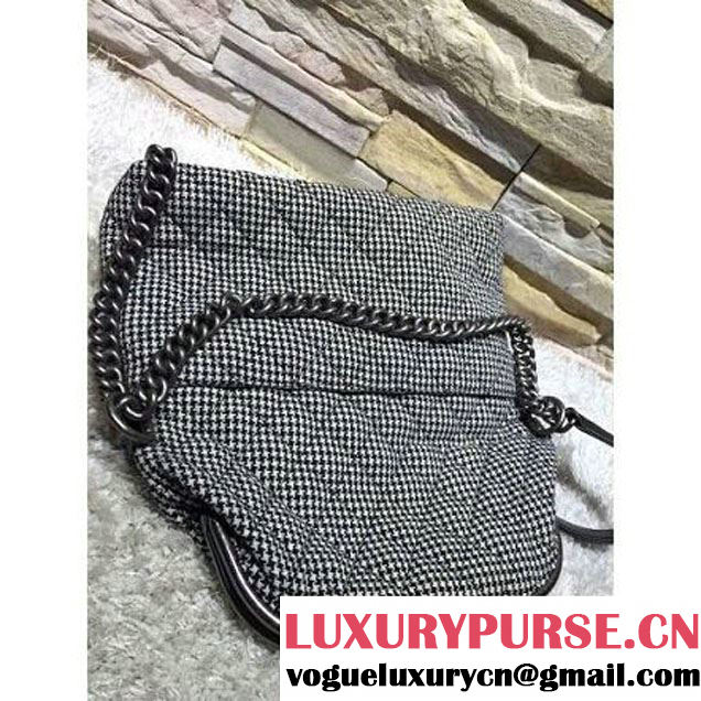 Chanel Wool And  Calfskin Flap Bag Embellished With A Tabatiere Clasp Fall-Winter 2015 (2A193-102835 )