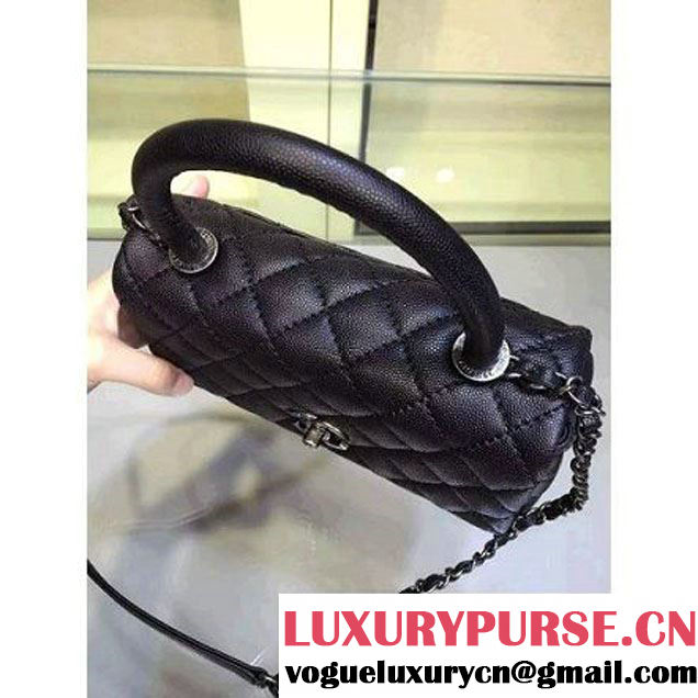 Chanel Small Black Caviar Calfskin Flap Bag Pre Fall-Winter 2015 (2a046-102909 )
