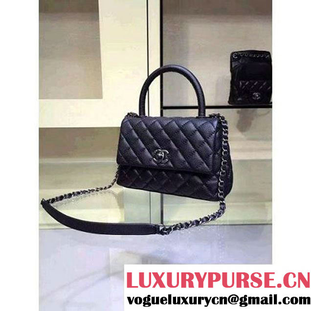 Chanel Small Black Caviar Calfskin Flap Bag Pre Fall-Winter 2015 (2a046-102909 )