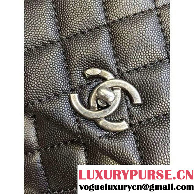 Chanel Small Black Caviar Calfskin Flap Bag Pre Fall-Winter 2015 (2a046-102909 )