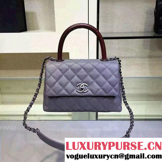 Chanel Small Grey Caviar Calfskin Flap Bag Pre Fall-Winter 2015 (2A143-102912 )