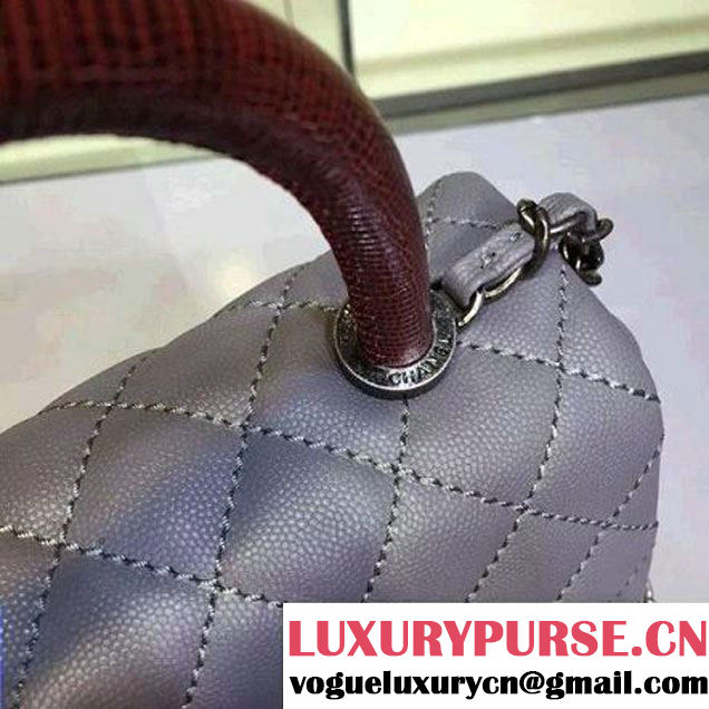 Chanel Small Grey Caviar Calfskin Flap Bag Pre Fall-Winter 2015 (2A143-102912 )
