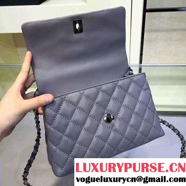 Chanel Small Grey Caviar Calfskin Flap Bag Pre Fall-Winter 2015 (2A143-102912 )