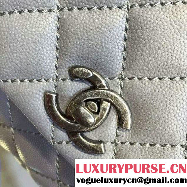 Chanel Small Grey Caviar Calfskin Flap Bag Pre Fall-Winter 2015 (2A143-102912 )