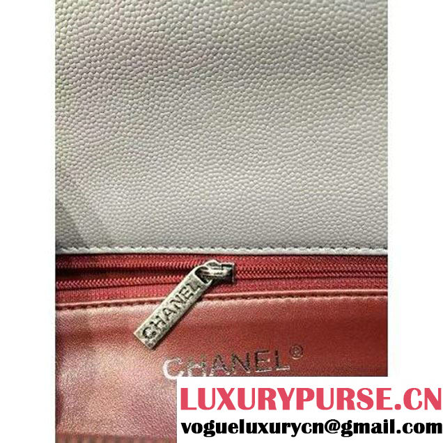 Chanel Large Grey Caviar Calfskin Flap Bag Pre Fall-Winter 2015 (2A046-102914 )