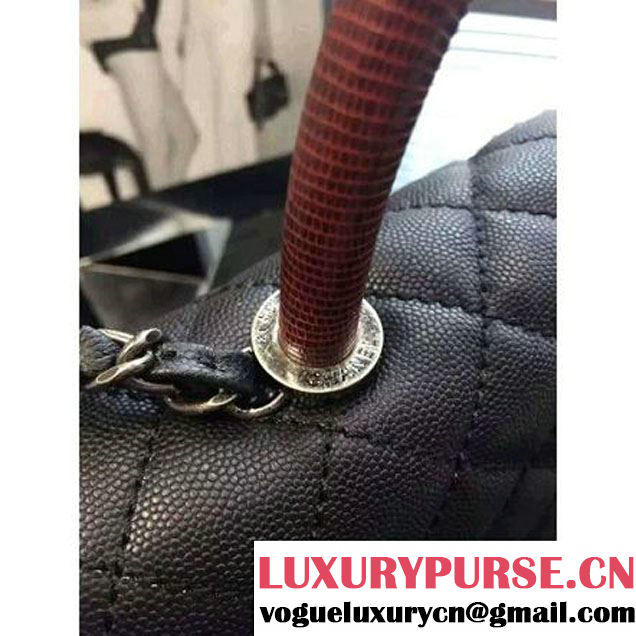 Chanel Large Black Caviar Calfskin Flap Bag Pre Fall-Winter 2015 (2A046-102915 )