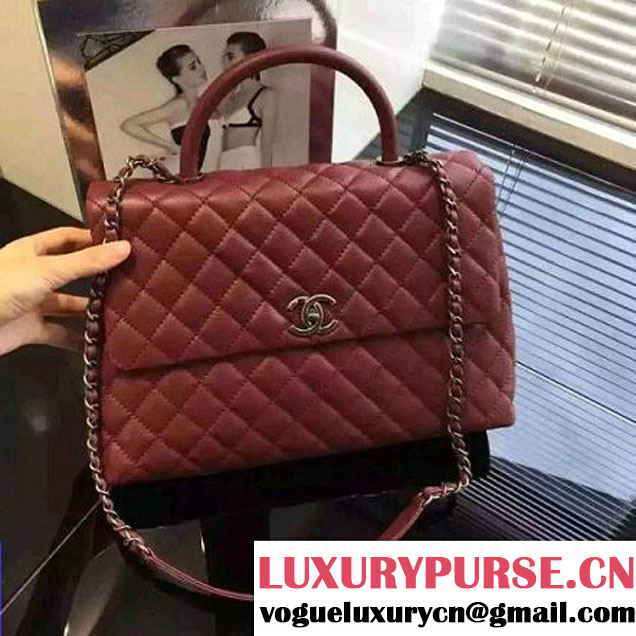 Chanel Large Red Caviar Calfskin Flap Bag Pre Fall-Winter 2015 (2A046-102900 )