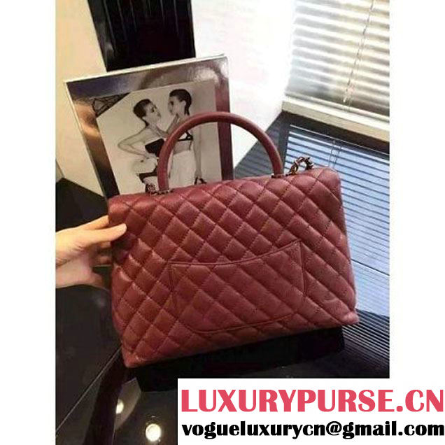 Chanel Large Red Caviar Calfskin Flap Bag Pre Fall-Winter 2015 (2A046-102900 )