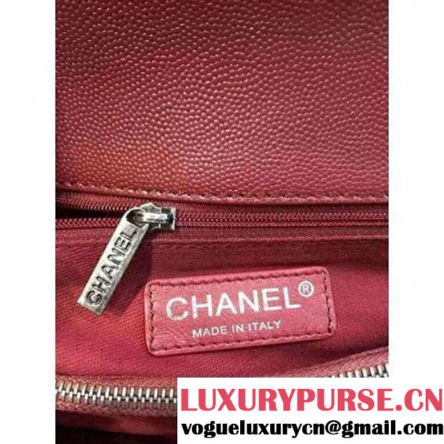 Chanel Large Red Caviar Calfskin Flap Bag Pre Fall-Winter 2015 (2A046-102900 )