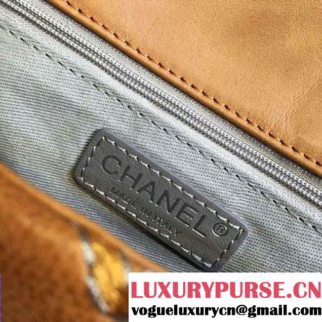 Chanel Leather Chevron Stitch Shoulder Flap Bag In Apricot 2015/2016 (2A143-111602 )
