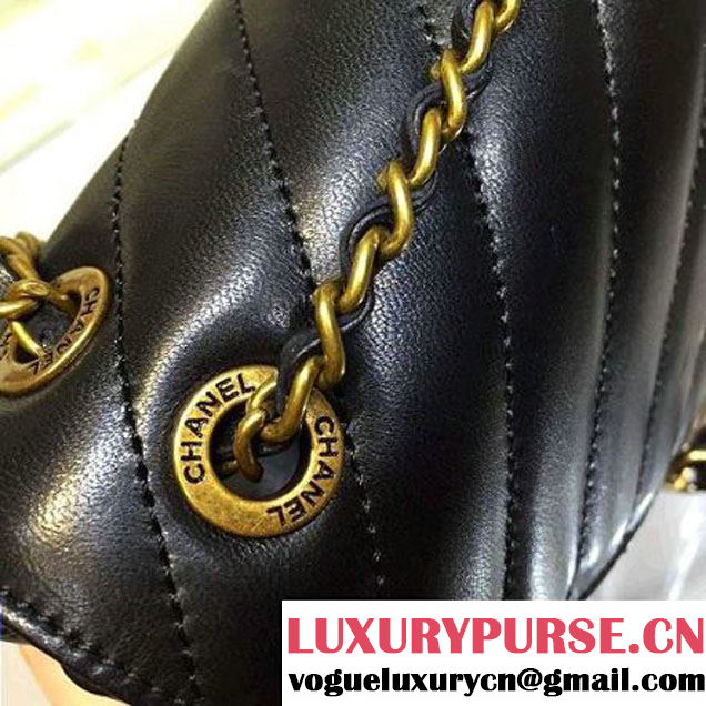 Chanel CC Logo Chevron Lambskin Flap Bag (2A143-120114 )