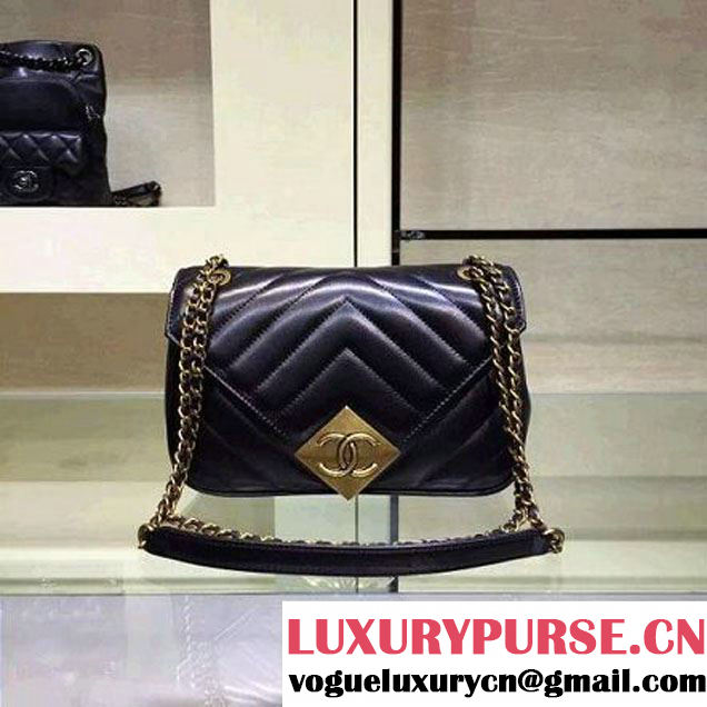 Chanel CC Logo Chevron Lambskin Flap Bag (2A143-120114 )