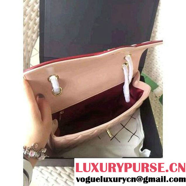 Chanel Two-tone Lambskin Flap Bag Rouge/Red Cruise 2016 (1A001-120914 )