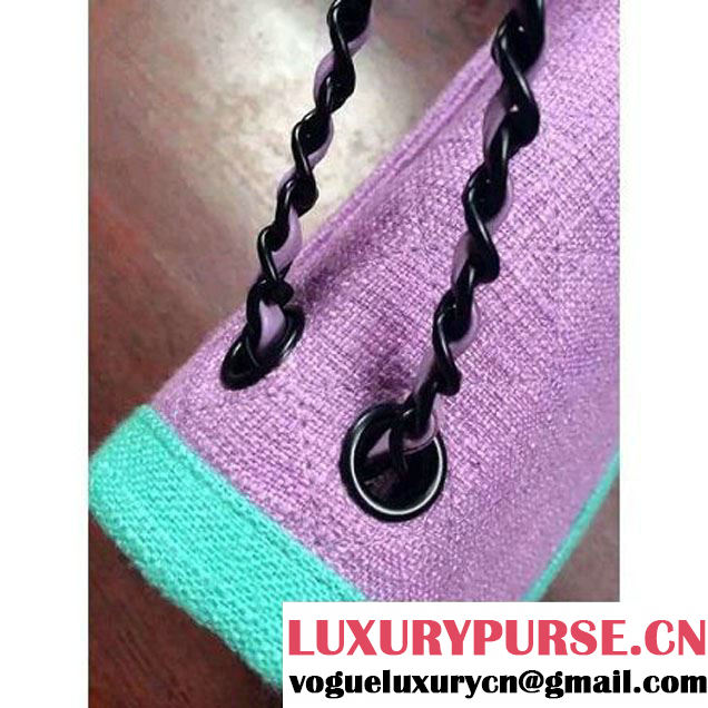 Chanel Two-tone Tweed Flap Bag Purple/Blue Cruise 2016 (2A057-121101 )