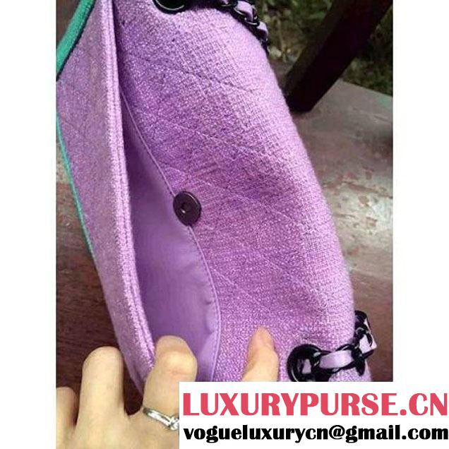 Chanel Two-tone Tweed Flap Bag Purple/Blue Cruise 2016 (2A057-121101 )