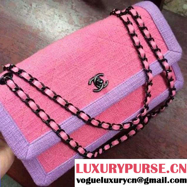 Chanel Two-tone Tweed Flap Bag Rosy/Purple Cruise 2016 (2A057-121102 )