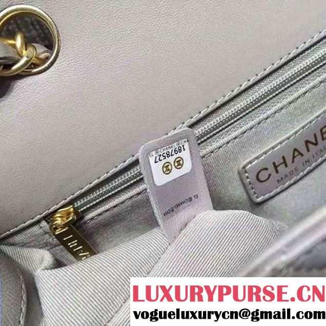 Chanel Quilting Lambskin Flap Bag In Light Grey (FTH-121606 )
