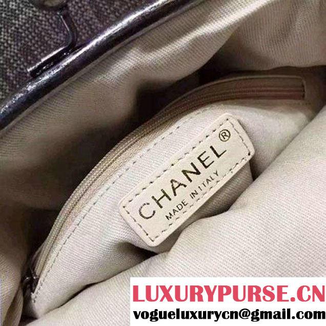 Chanel Wool And Pink Calfskin Flap Bag Embellished With A Tabatiere Clasp Fall-Winter 2015 (FTH-121607 )