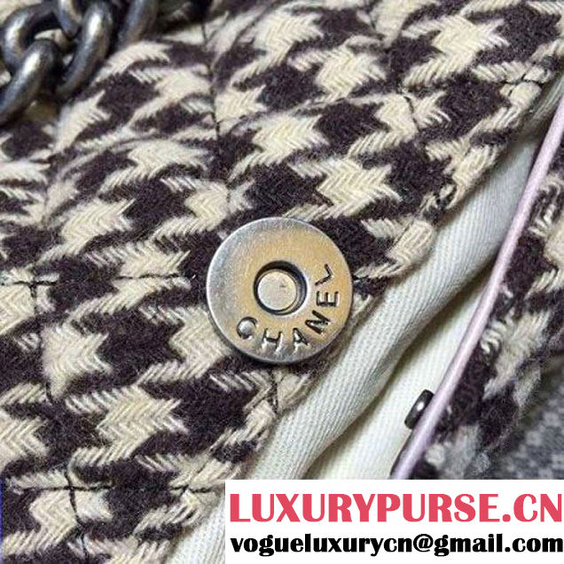 Chanel Wool And Pink Calfskin Flap Bag Embellished With A Tabatiere Clasp Fall-Winter 2015 (FTH-121607 )