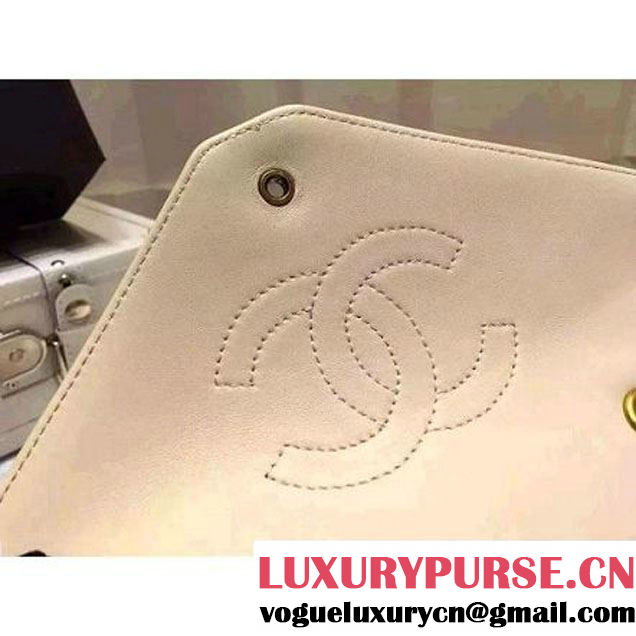 Chanel Herringbone Quilted Lambskin Flap Bag With A Removable Pouch Off-White Cruise 2016 (FTH-122303 )