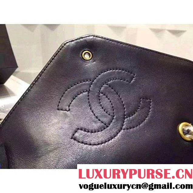 Chanel Herringbone Quilted Lambskin Flap Bag With A Removable Pouch Black Cruise 2016 (FTH-122304 )