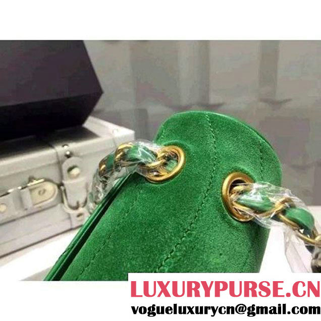 Chanel Medium Suede Calfskin And Lambskin Flap Bag Green Cruise 2016 (FTH-122305 )