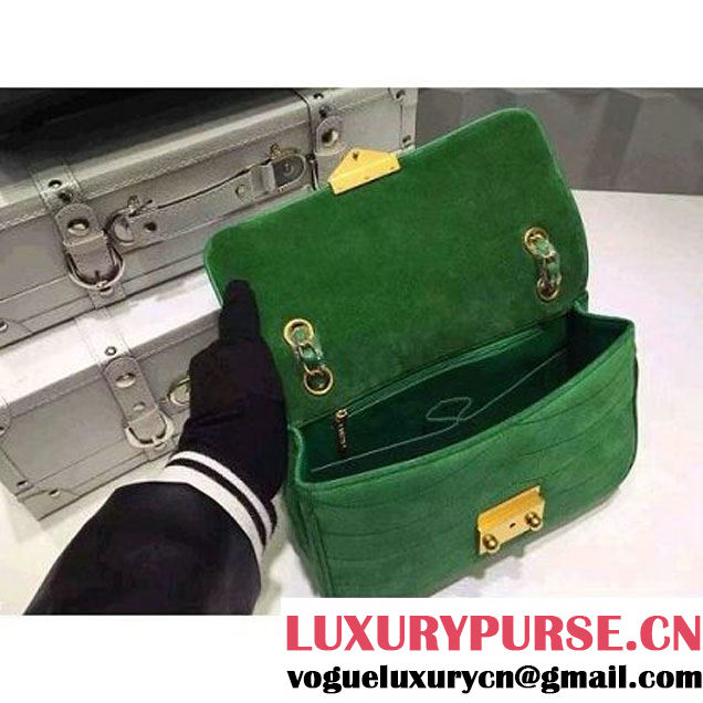Chanel Medium Suede Calfskin And Lambskin Flap Bag Green Cruise 2016 (FTH-122305 )