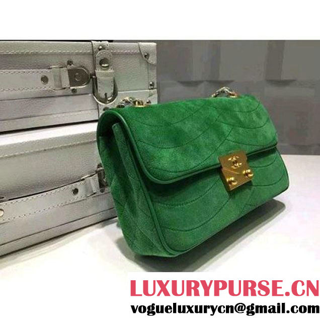 Chanel Medium Suede Calfskin And Lambskin Flap Bag Green Cruise 2016 (FTH-122305 )