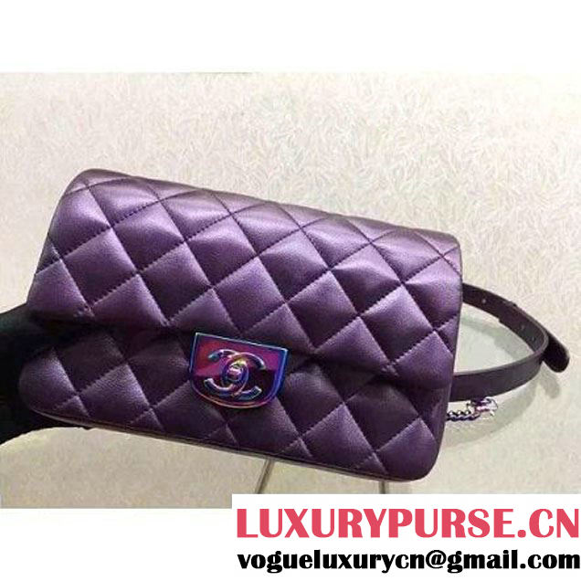 Chanel Small Iridescent Calfskin Flap Bag Adorned With A Waist Chain Cruise 2016 (FTH-122307 )