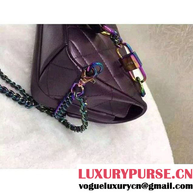 Chanel Small Iridescent Calfskin Flap Bag Adorned With A Waist Chain Cruise 2016 (FTH-122307 )