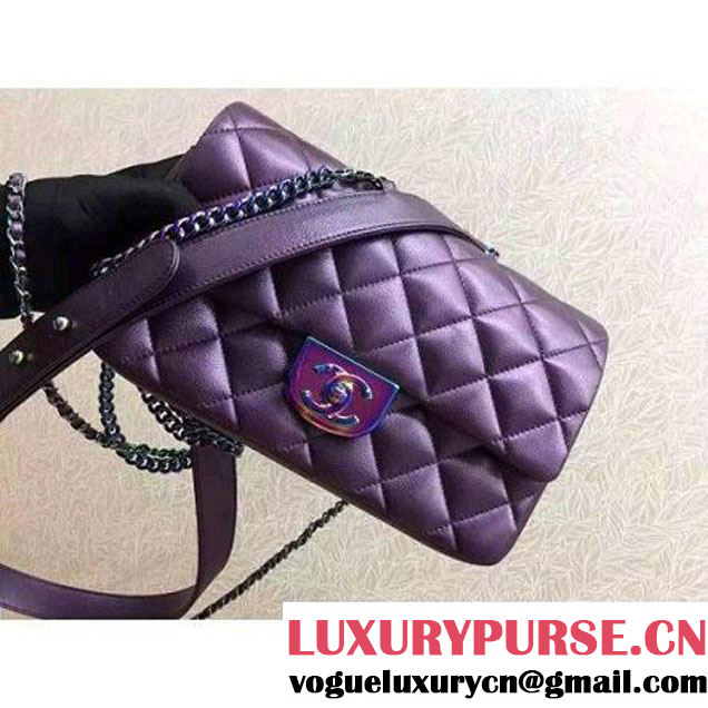 Chanel Small Iridescent Calfskin Flap Bag Adorned With A Waist Chain Cruise 2016 (FTH-122307 )