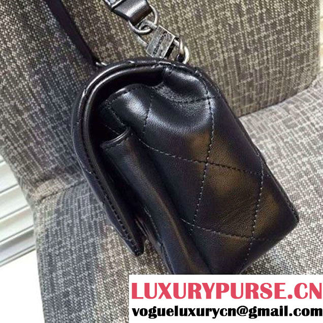 Chanel Small Lambskin Flap Bag Adorned With A Waist Chain Black Cruise 2016 (FTH-122308 )