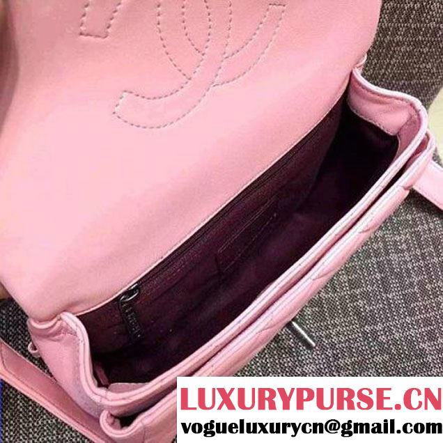 Chanel Small Lambskin Flap Bag Adorned With A Waist Chain Pink Cruise 2016 (FTH-122309 )
