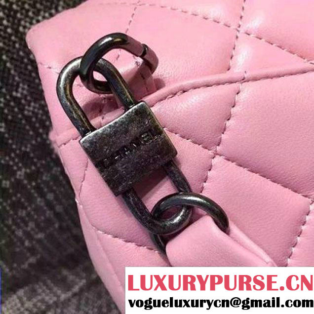 Chanel Small Lambskin Flap Bag Adorned With A Waist Chain Pink Cruise 2016 (FTH-122309 )