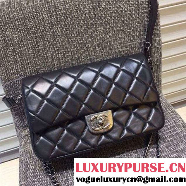 Chanel Medium Lambskin Flap Bag Adorned With A Waist Chain Black Cruise 2016 (FTH-122310 )