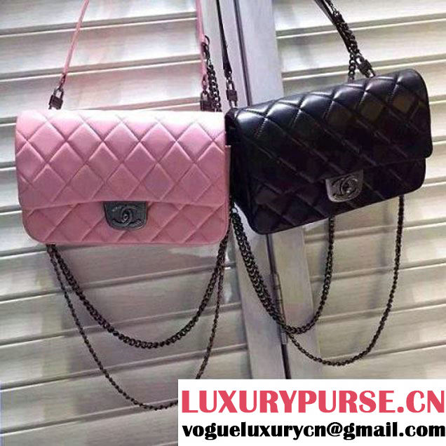 Chanel Medium Lambskin Flap Bag Adorned With A Waist Chain Black Cruise 2016 (FTH-122310 )