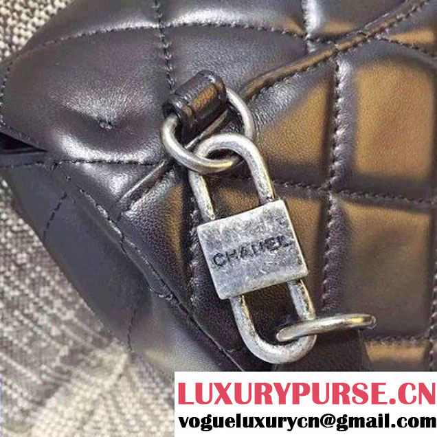 Chanel Medium Lambskin Flap Bag Adorned With A Waist Chain Black Cruise 2016 (FTH-122310 )