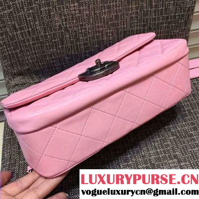 Chanel Medium Lambskin Flap Bag Adorned With A Waist Chain Pink Cruise 2016 (FTH-122311 )
