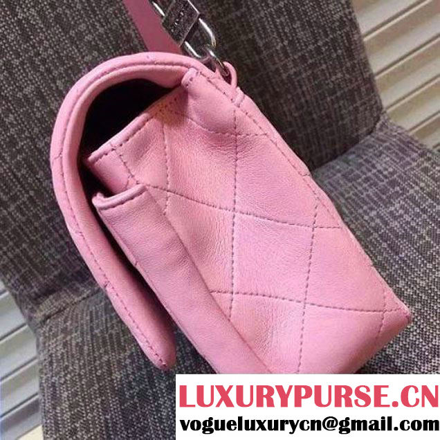 Chanel Medium Lambskin Flap Bag Adorned With A Waist Chain Pink Cruise 2016 (FTH-122311 )