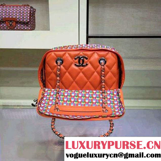 Chanel Rubber Camera Case With A Removable Raincoat Orange Cruise 2016 (2A143-010401 )