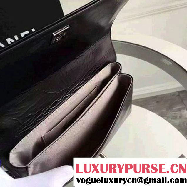 Chanel Geometirc Wax Calfskin Flap Bag Black Spring 2016 (FTH-010415 )