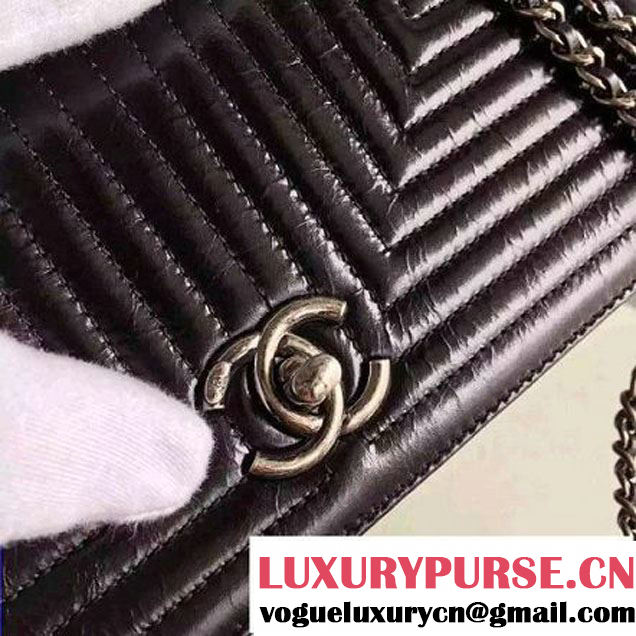 Chanel Geometirc Wax Calfskin Flap Bag Black Spring 2016 (FTH-010415 )