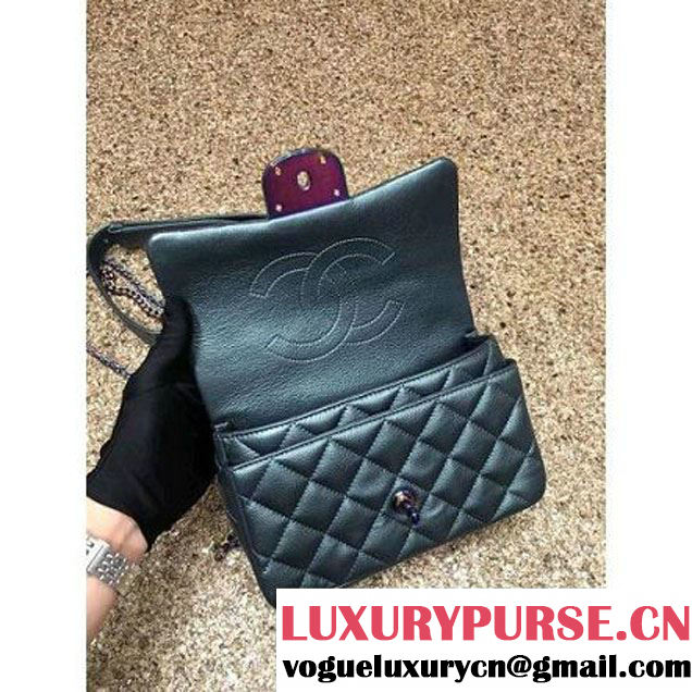 Chanel Small Iridescent Calfskin Flap Bag Adorned With A Waist Chain Green Cruise 2016 (MC-6011102 )