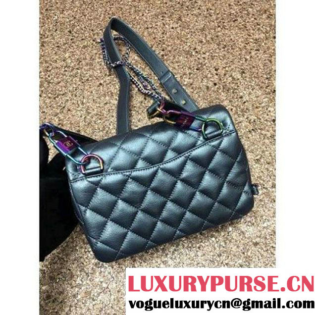 Chanel Small Iridescent Calfskin Flap Bag Adorned With A Waist Chain Green Cruise 2016 (MC-6011102 )