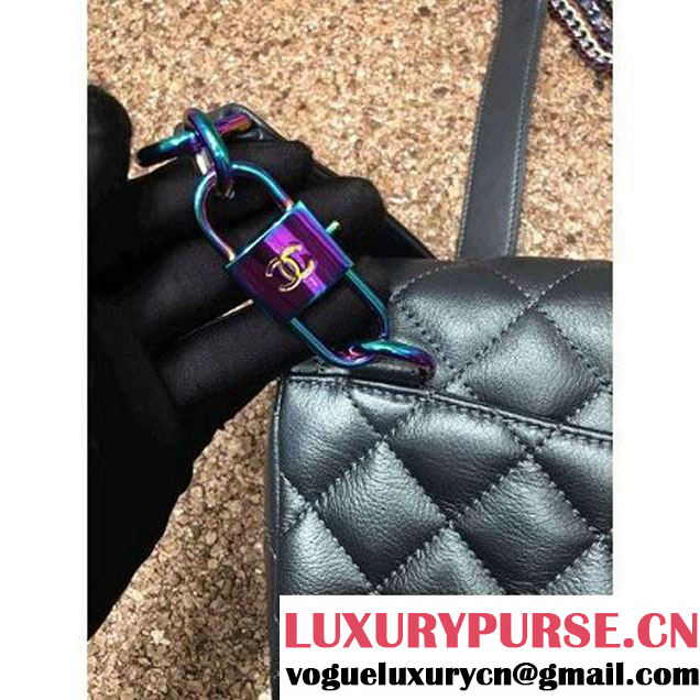 Chanel Small Iridescent Calfskin Flap Bag Adorned With A Waist Chain Green Cruise 2016 (MC-6011102 )
