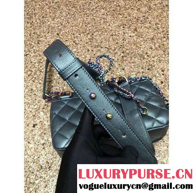 Chanel Small Iridescent Calfskin Flap Bag Adorned With A Waist Chain Green Cruise 2016 (MC-6011102 )