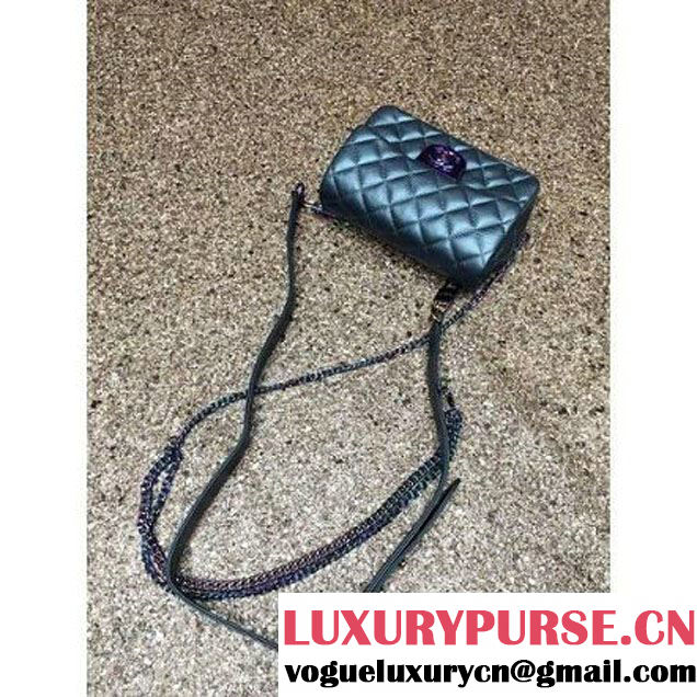 Chanel Small Iridescent Calfskin Flap Bag Adorned With A Waist Chain Green Cruise 2016 (MC-6011102 )